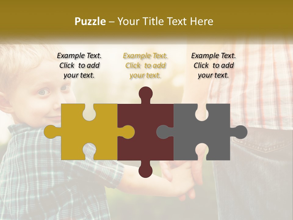 White Portrait Daughter PowerPoint Template