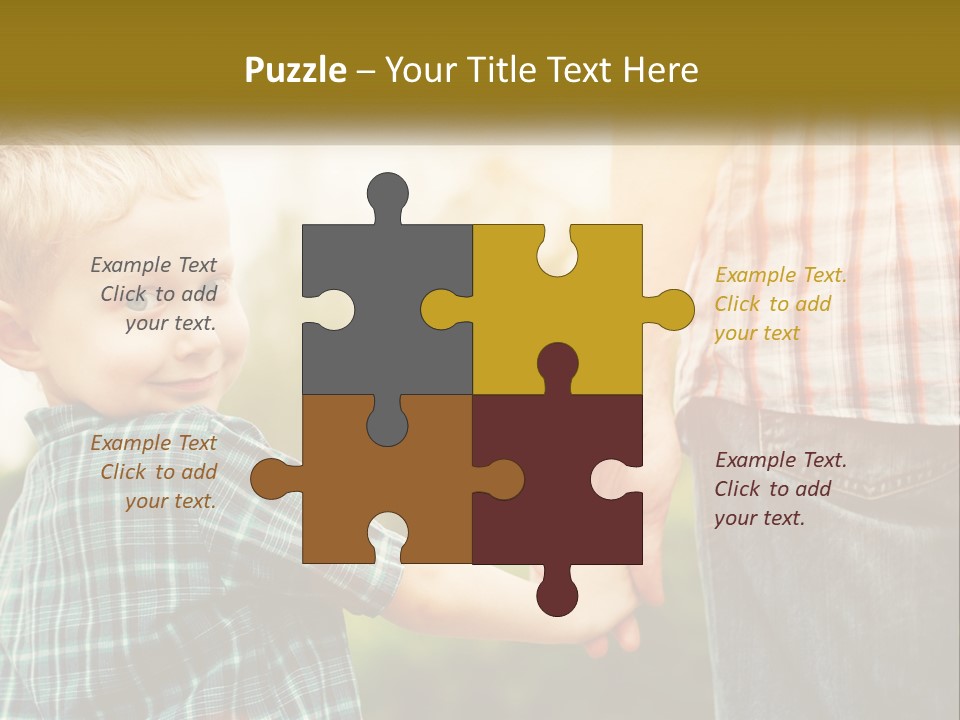 White Portrait Daughter PowerPoint Template