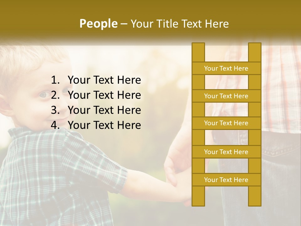 White Portrait Daughter PowerPoint Template