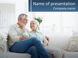 Standing Family Senior PowerPoint Template