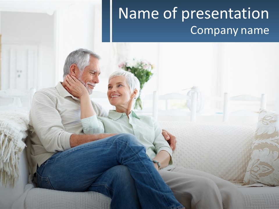 Standing Family Senior PowerPoint Template