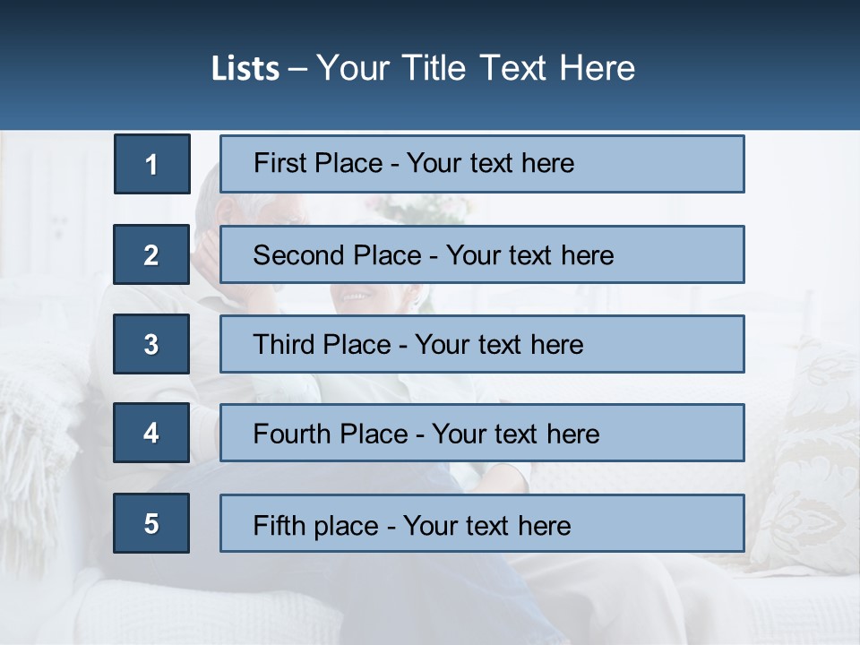 Standing Family Senior PowerPoint Template