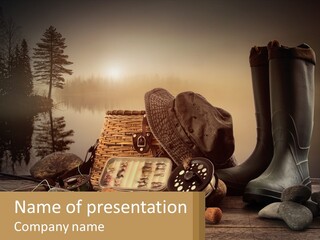 Wave Sunset White PowerPoint Template