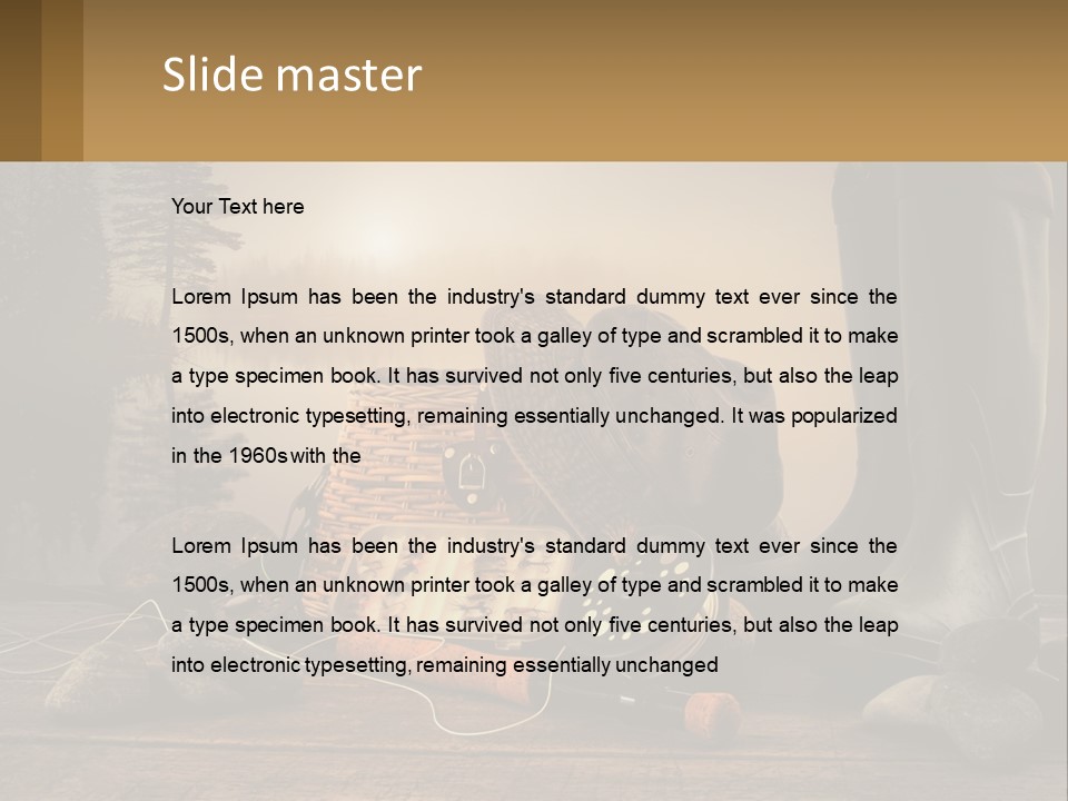 Wave Sunset White PowerPoint Template