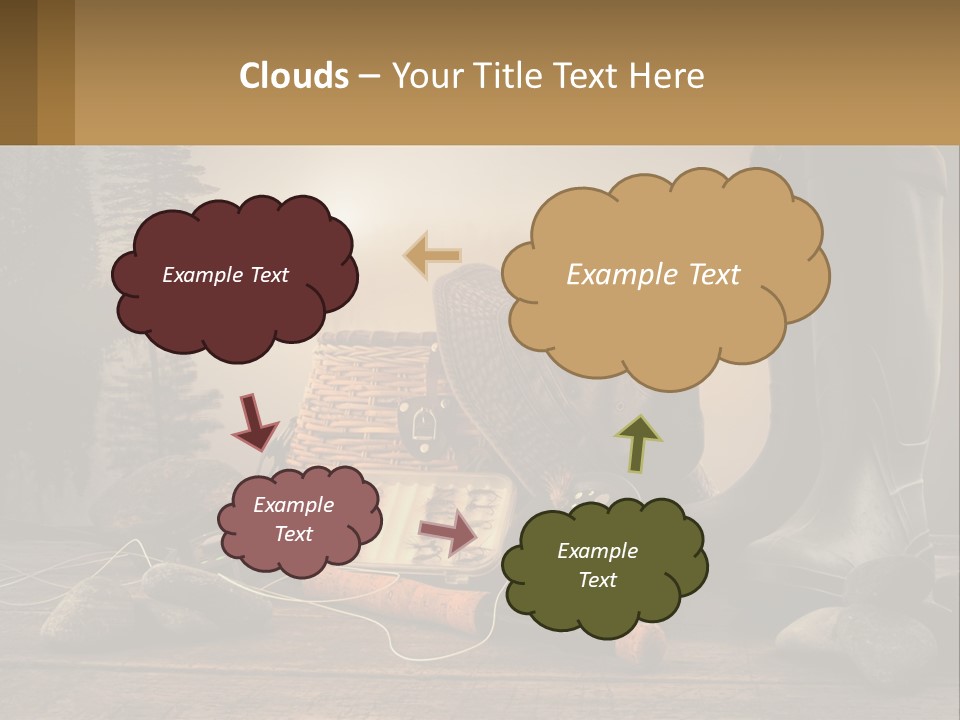 Wave Sunset White PowerPoint Template