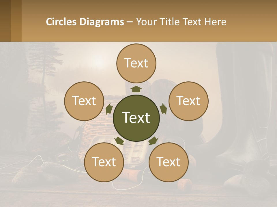 Wave Sunset White PowerPoint Template