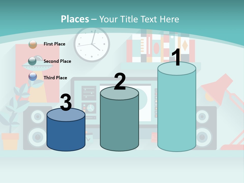 Caucasian White Sunset PowerPoint Template