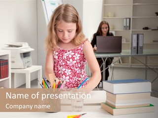 Beach Sand Daughter PowerPoint Template