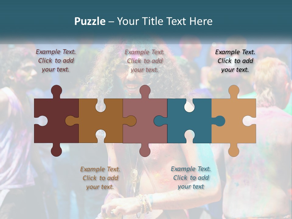 Caucasian Wave Peaceful PowerPoint Template