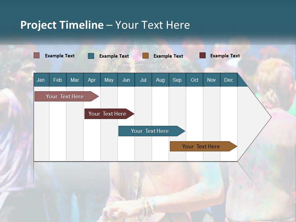 Caucasian Wave Peaceful PowerPoint Template