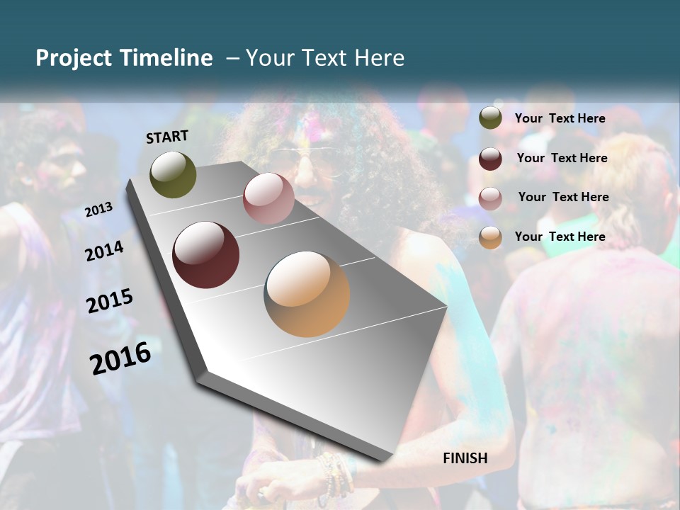 Caucasian Wave Peaceful PowerPoint Template