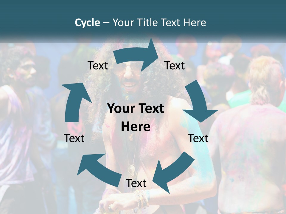 Caucasian Wave Peaceful PowerPoint Template