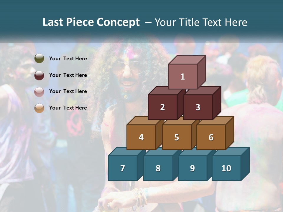 Caucasian Wave Peaceful PowerPoint Template