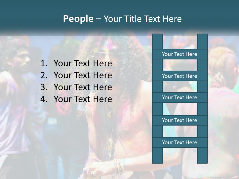 Caucasian Wave Peaceful PowerPoint Template