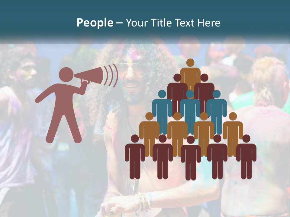 Caucasian Wave Peaceful PowerPoint Template