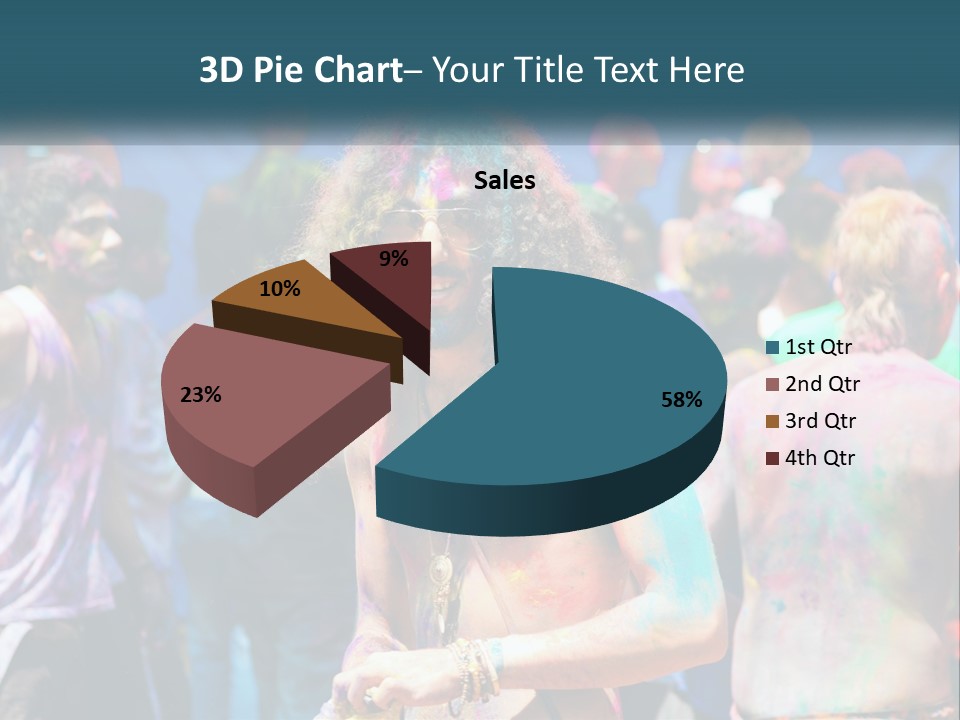 Caucasian Wave Peaceful PowerPoint Template