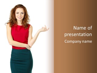 Standing Woman Retirement PowerPoint Template