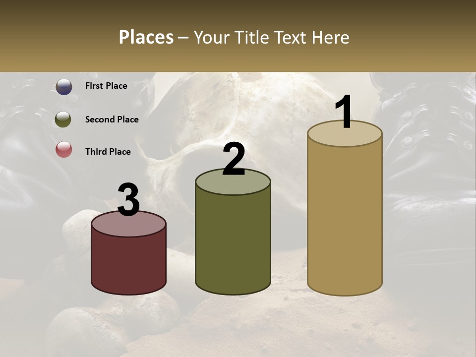 Wave Portrait Caucasian PowerPoint Template