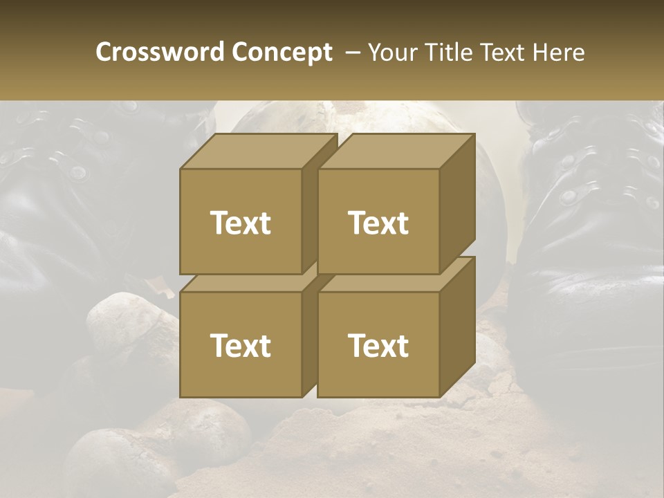 Wave Portrait Caucasian PowerPoint Template