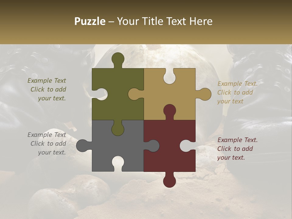 Wave Portrait Caucasian PowerPoint Template