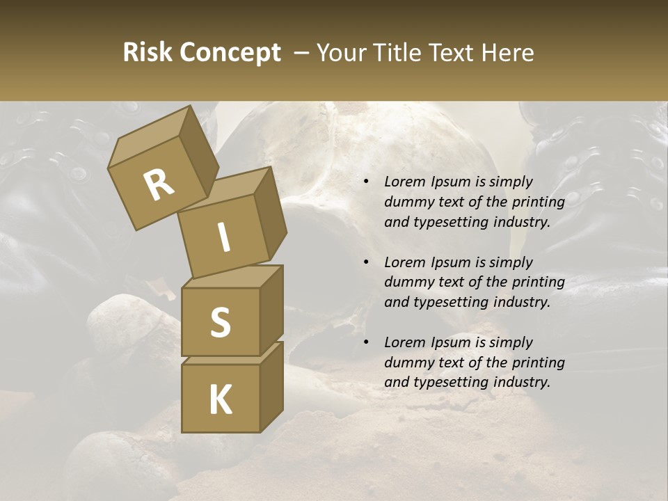 Wave Portrait Caucasian PowerPoint Template