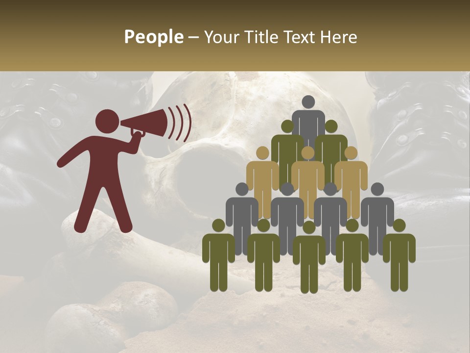 Wave Portrait Caucasian PowerPoint Template