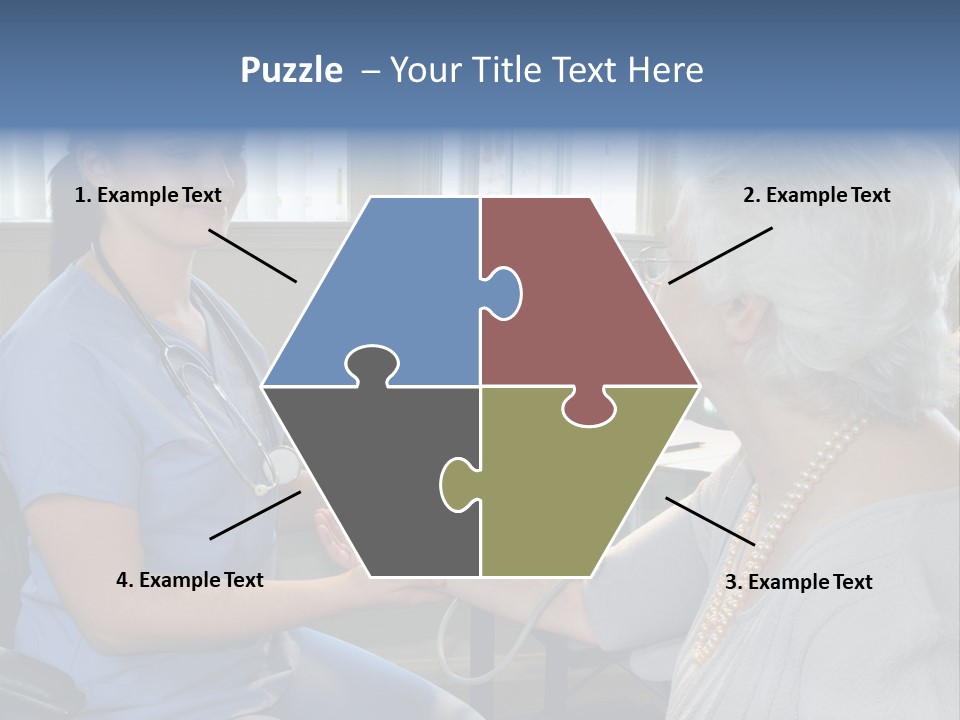 Single Woman Elderly PowerPoint Template