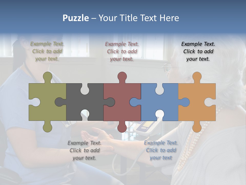 Single Woman Elderly PowerPoint Template