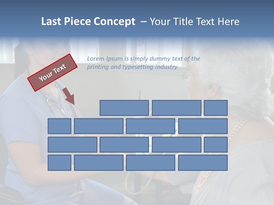 Single Woman Elderly PowerPoint Template