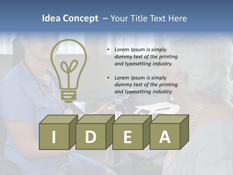 Single Woman Elderly PowerPoint Template