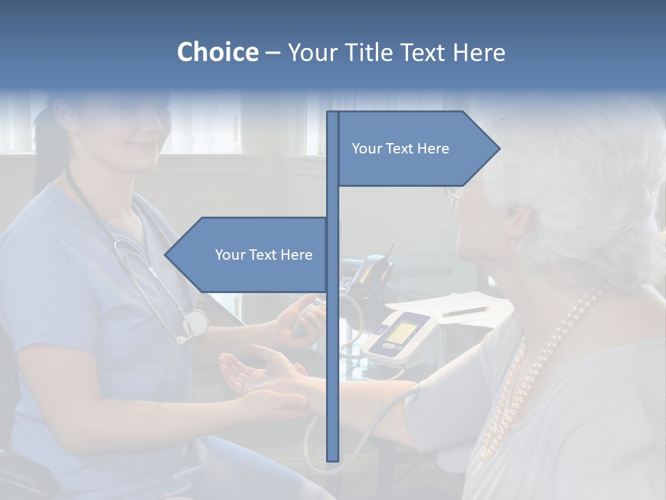 Single Woman Elderly PowerPoint Template