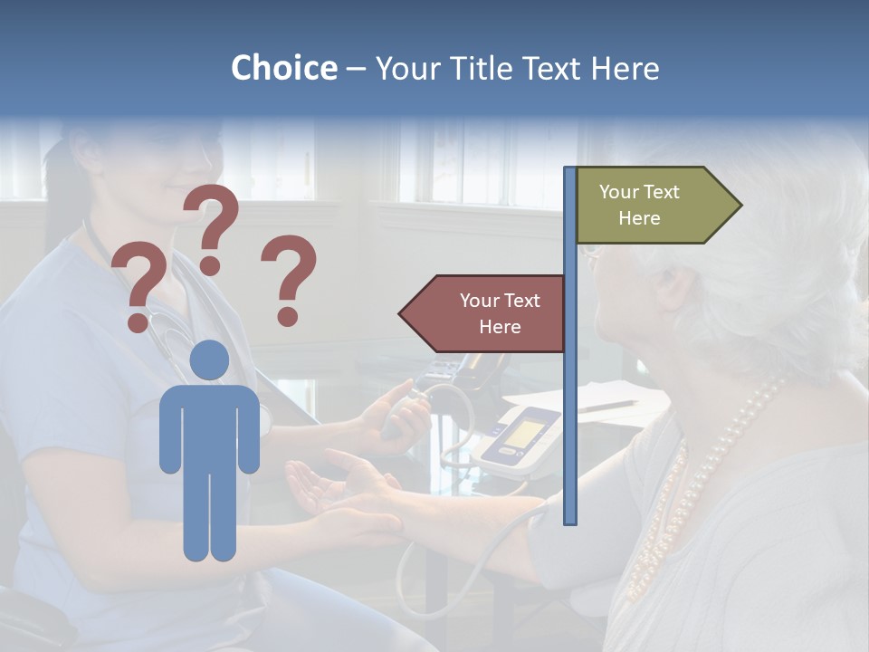 Single Woman Elderly PowerPoint Template