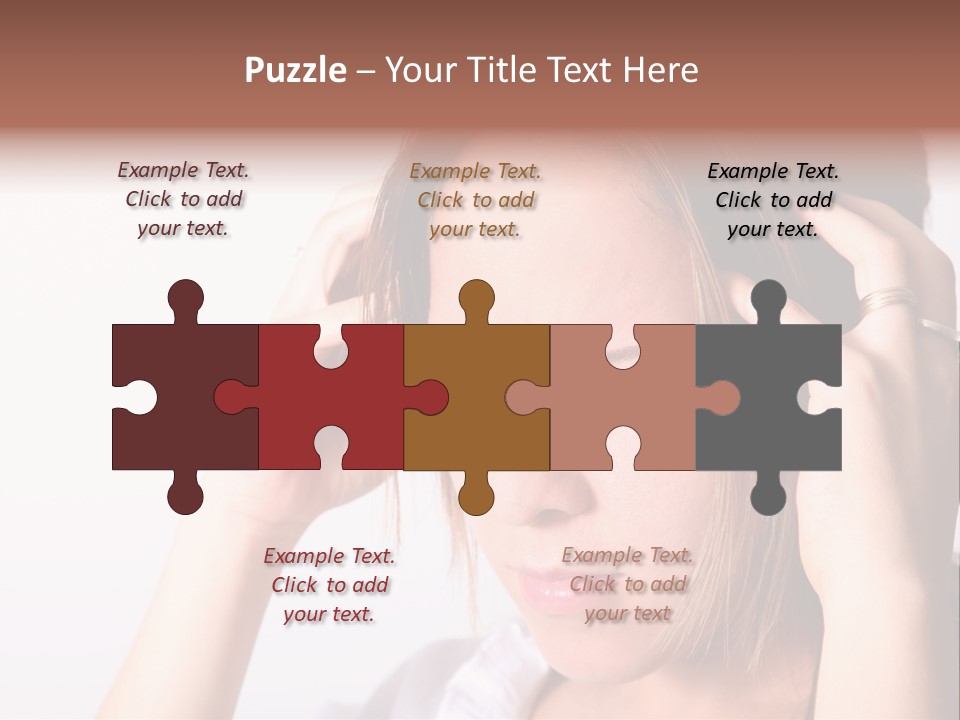 Sunset Woman White PowerPoint Template