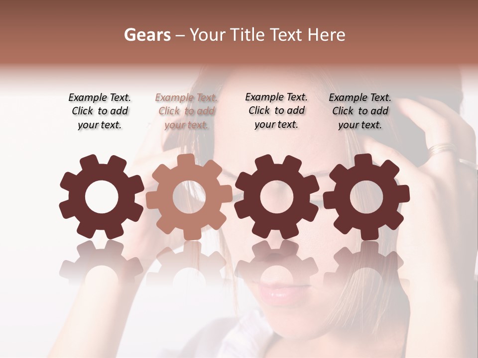 Sunset Woman White PowerPoint Template