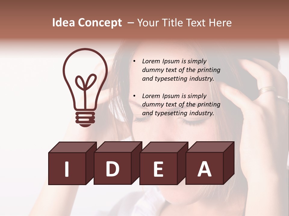 Sunset Woman White PowerPoint Template