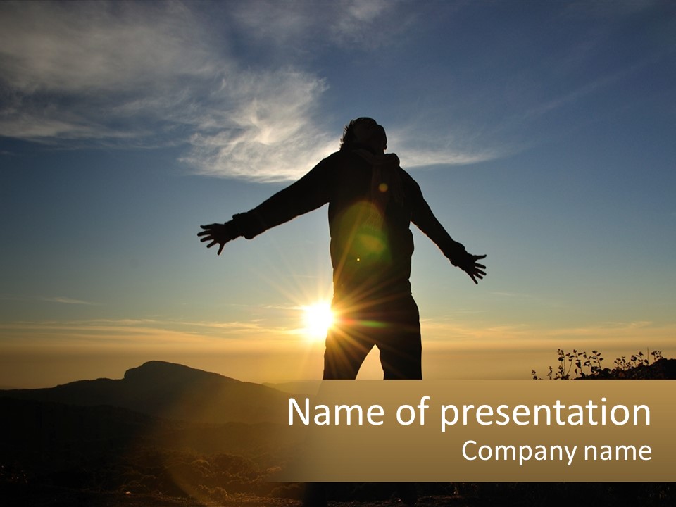 Sunset Daughter Peaceful PowerPoint Template