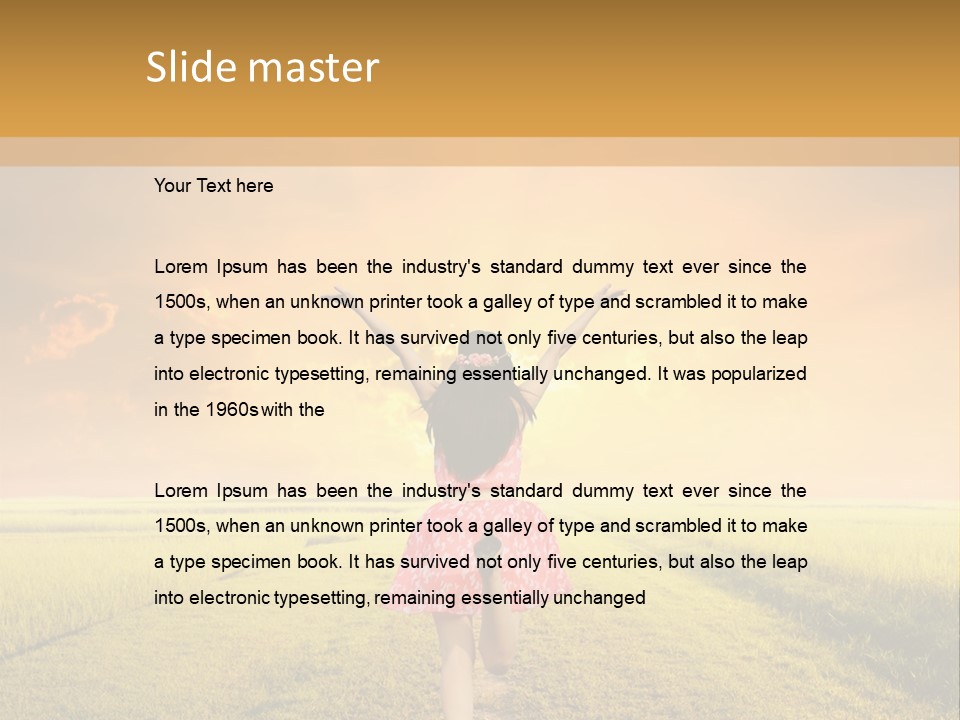 Parent Sunset Caucasian PowerPoint Template