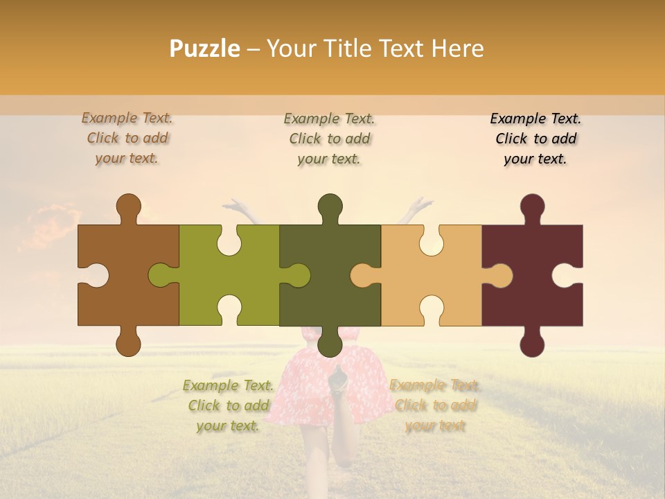 Parent Sunset Caucasian PowerPoint Template