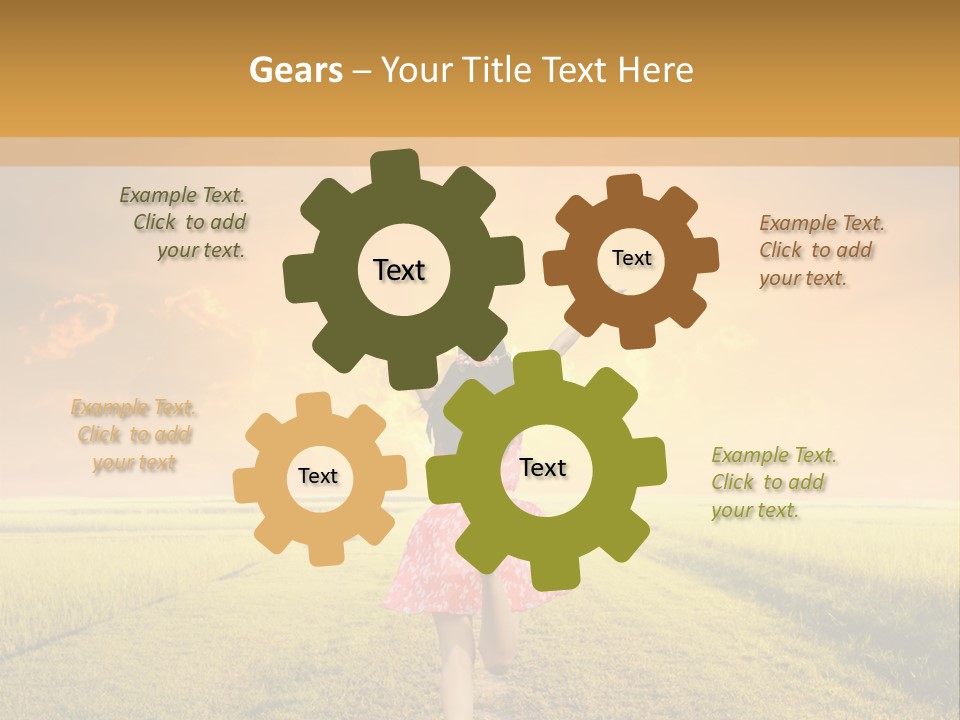 Parent Sunset Caucasian PowerPoint Template