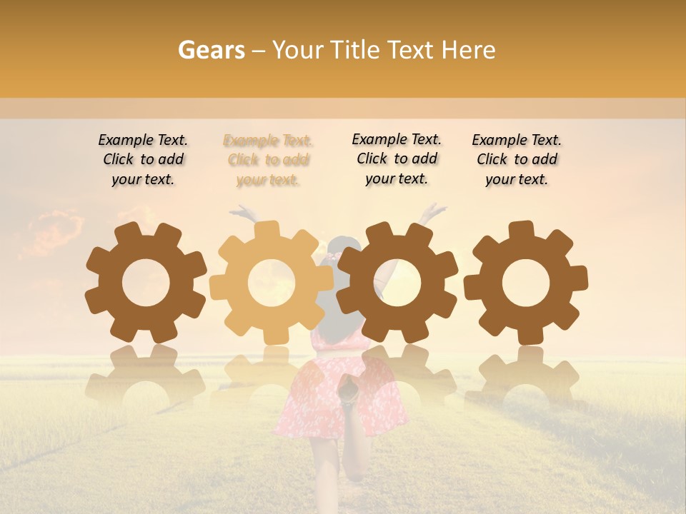 Parent Sunset Caucasian PowerPoint Template