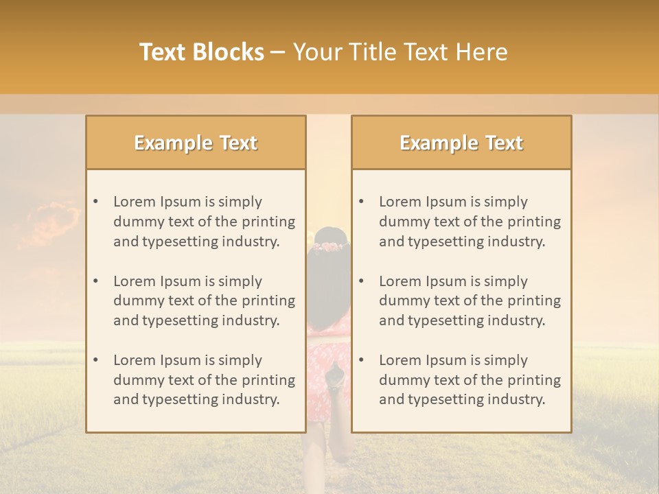 Parent Sunset Caucasian PowerPoint Template