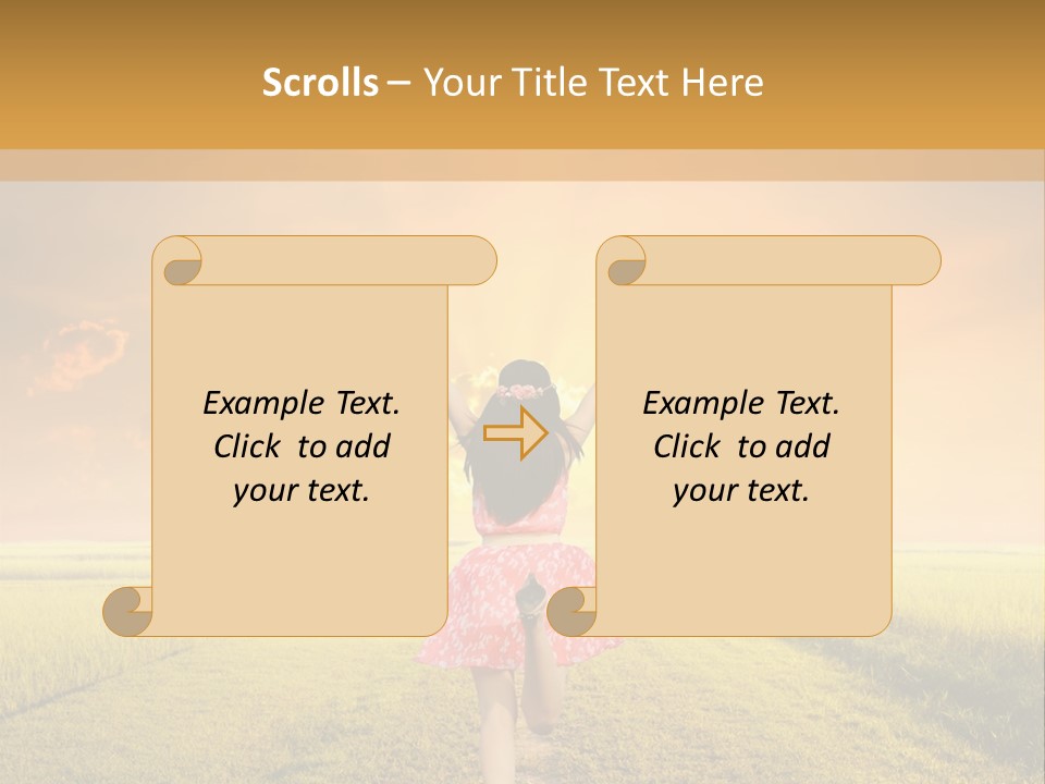Parent Sunset Caucasian PowerPoint Template