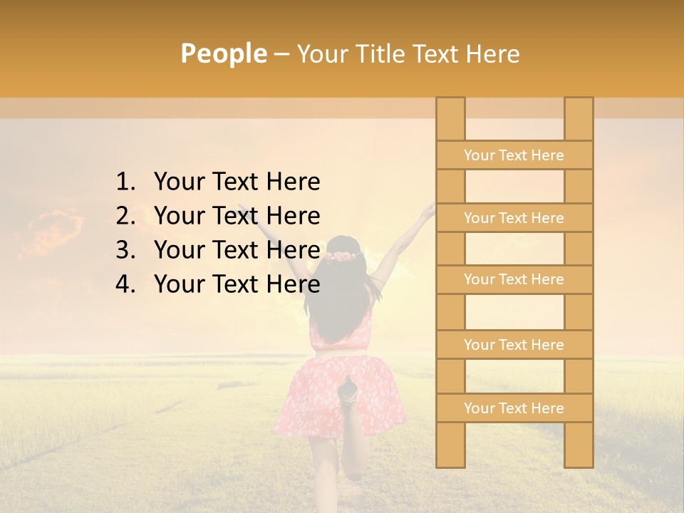 Parent Sunset Caucasian PowerPoint Template