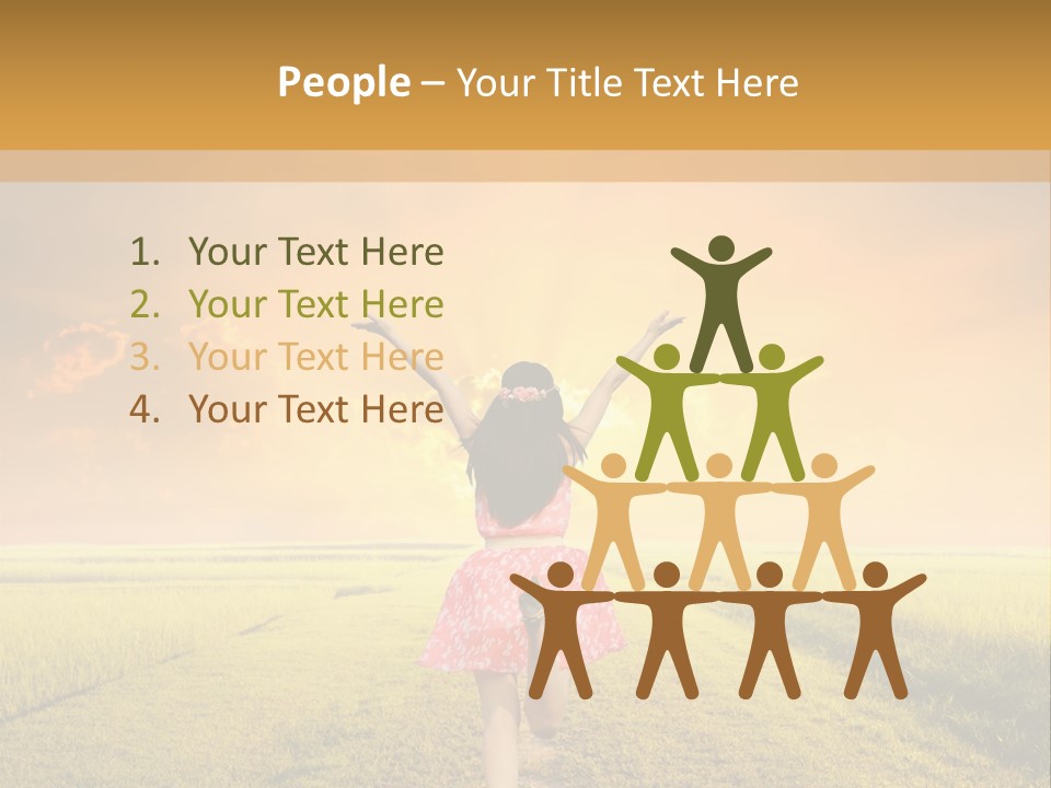 Parent Sunset Caucasian PowerPoint Template