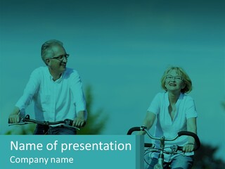 Pensioner Elderly Ocean PowerPoint Template