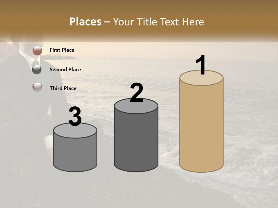 Woman White Coast PowerPoint Template