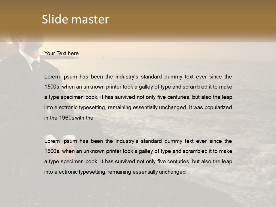 Woman White Coast PowerPoint Template