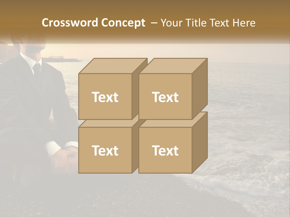 Woman White Coast PowerPoint Template