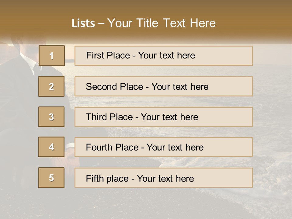 Woman White Coast PowerPoint Template