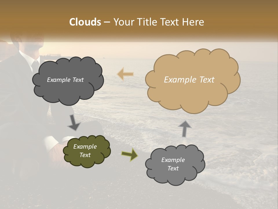 Woman White Coast PowerPoint Template